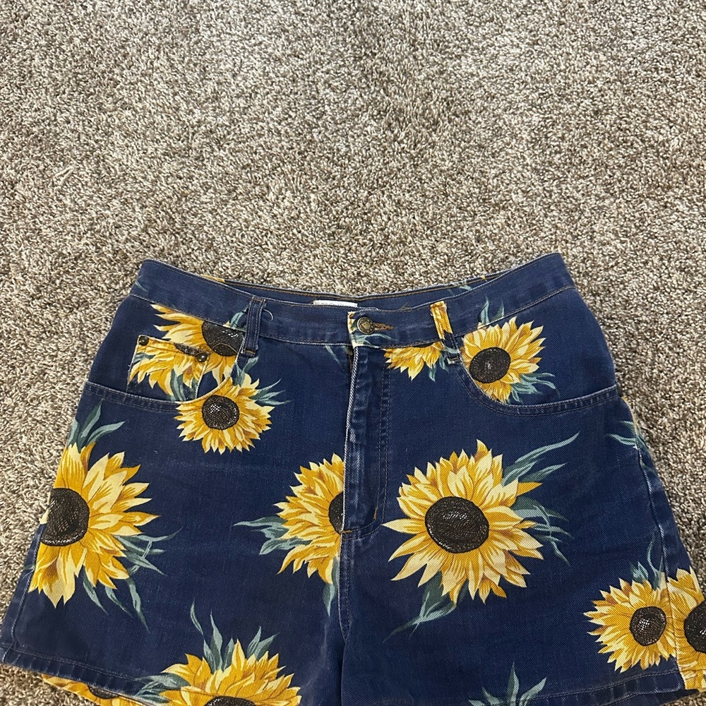 Blue Sunflower Shorts